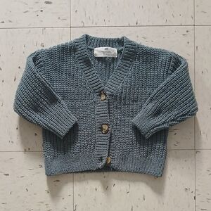H&M Green Textured Knit Sweater